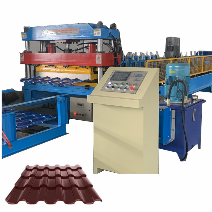 High Speed Glazed Tile Roof Sheet Roll Forming Machine Ruukki Adamante Tile Machinery