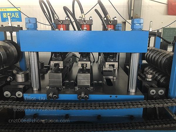 CZ Purlin Light Steel Keel Roll Forming Machine Operation Is Quite Simple 8 The punching section of the CZ Purlin Light Steel Keel Roll Forming Machine
