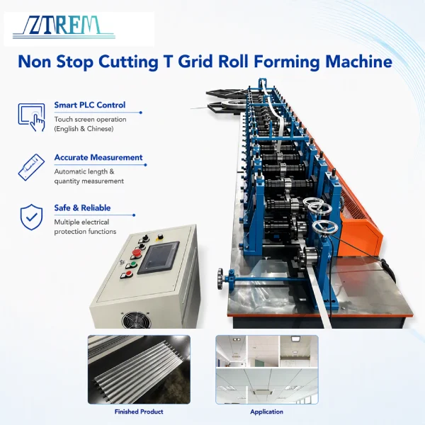 Non Stop Cutting T Grid Roll Forming Machine Non Stop Cutting T Grid Roll Forming Machine