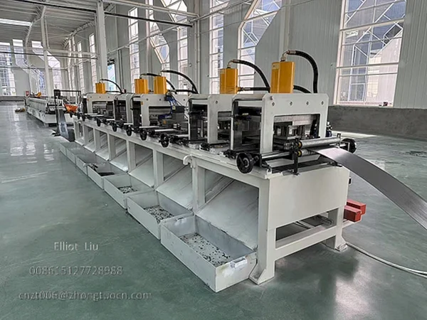 Z Purlin Roll Forming Machine - Feeding, Punching, Forming Section Z Purlin Roll Forming Machine - Feeding, Punching, Forming Section