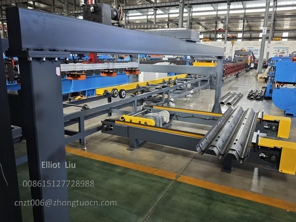 Guardrail Roll Forming Machine 6 Key Systems Production Process Explained 20 Automatic stacker for the guardrail roll forming machine