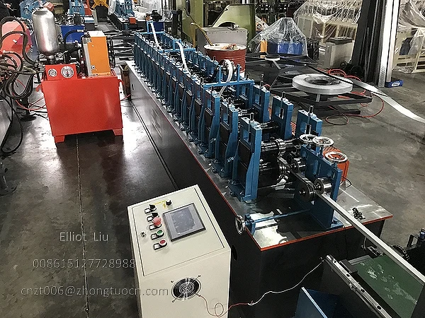 Step by Step Guide to T Bar Roll Forming Machine Operation and Three Independent Production Lines 12 T Bar Roll Forming Machine - Forming Section and Control Panel