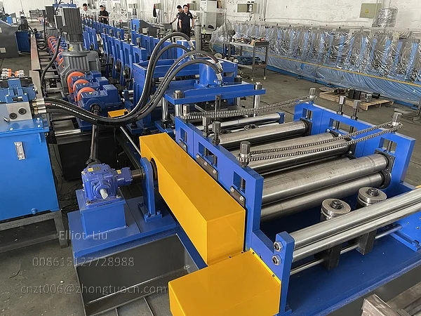 20 Station Rollforming Purlin Machine From Steel Coil to Finished Profile 10 Rollforming Purlin Machine-Leveling
