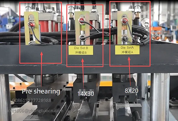 Automatic Size Adjustment Hat Purlin Roll Forming Machine-Punching System Automatic Size Adjustment Hat Purlin Roll Forming Machine-Punching System
