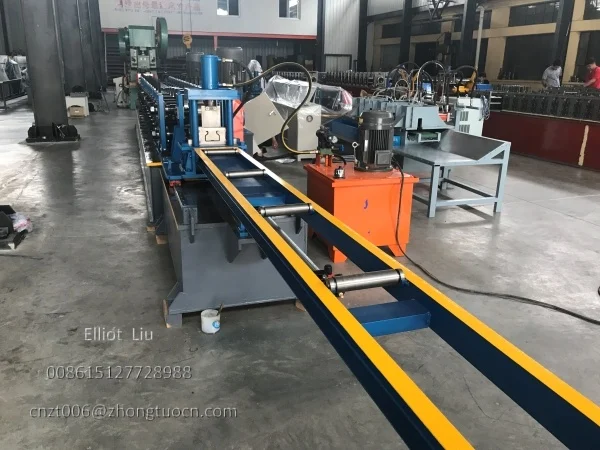 Shelf Uprights Forming Machine - Cutting Section and Loading Platform