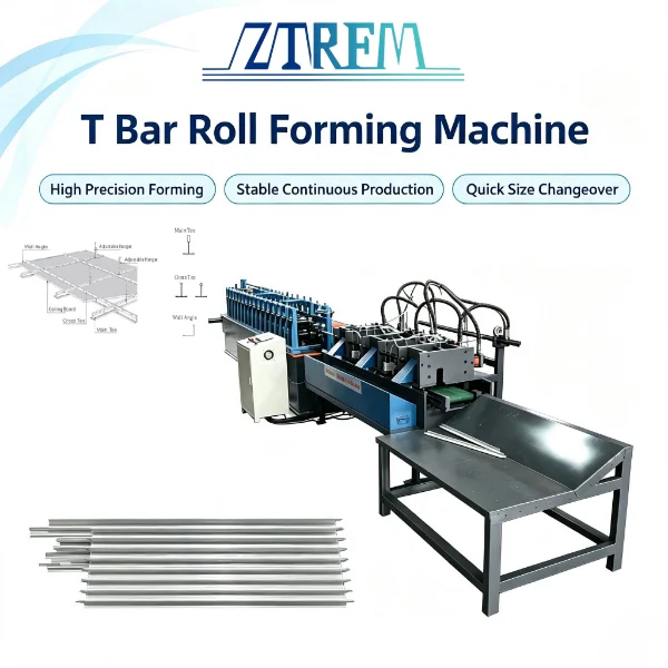 Step by Step Guide to T Bar Roll Forming Machine Operation and Three Independent Production Lines 8 T Bar Roll Forming Machine