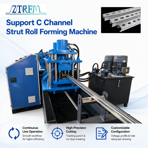 Support C Channel Strut Roll Forming Machine Support C Channel Strut Roll Forming Machine