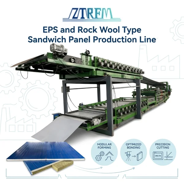 EPS And Rock Wool Type Sandwich Panel Production Line EPS And Rock Wool Type Sandwich Panel Production Line